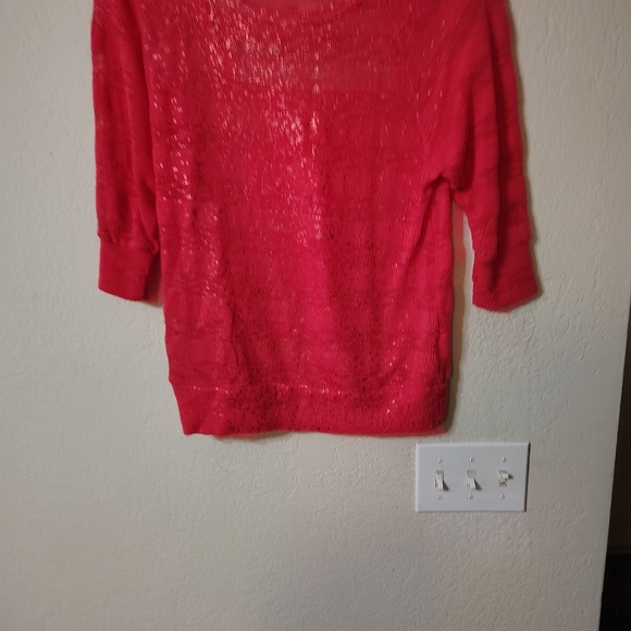 Coral Top Casual, Sophisticated, classic, sparkle, Cottage Core, Elegant funtime - Picture 8 of 8